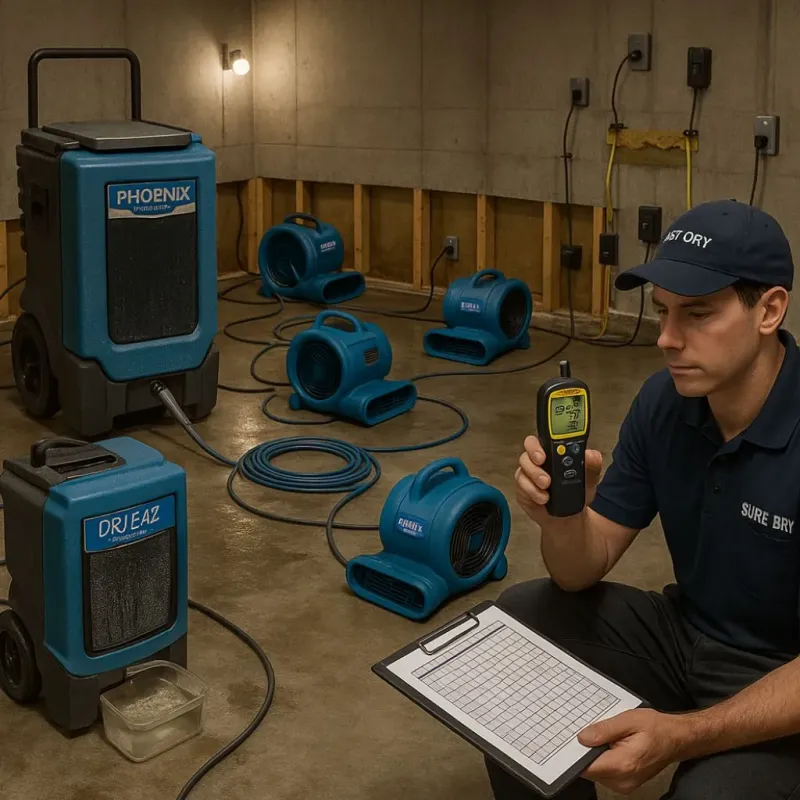 Structural Drying and Dehumidification process in Lake Crystal, MN